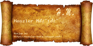 Heszler Máté névjegykártya