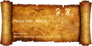 Heszler Máté névjegykártya
