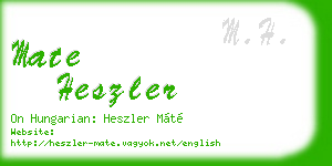 mate heszler business card
